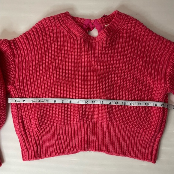 Cinq A Sept Pink Mari Sweater Bow Back Size XS Oversized - Picture 6 of 9